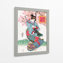 Mujer japonesa (1828) grabado en madera vintage - Keisai Eisen | Cuadro decorativo de Canvas Lab