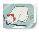 Gato blanco japonés (1863) - Utagawa Hiroshige | Cuadro decorativo de Canvas Lab