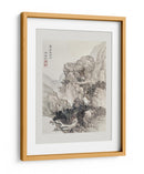 Ilustración vintage de un paisaje rocoso japonés con borde - Ko Fuyo | Cuadro decorativo de Canvas Lab