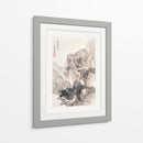 Ilustración vintage de un paisaje rocoso japonés con borde - Ko Fuyo | Cuadro decorativo de Canvas Lab
