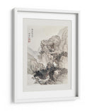 Ilustración vintage de un paisaje rocoso japonés con borde - Ko Fuyo | Cuadro decorativo de Canvas Lab