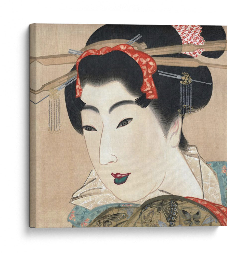 Pintura vintage de geisha japonesa (1830s) - Mihata Joryu | Cuadro decorativo de Canvas Lab
