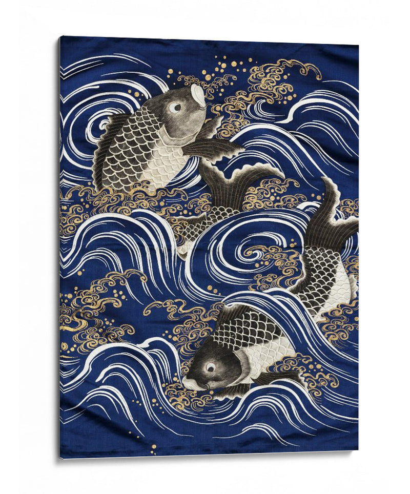 Carpa en olas durante el período Meiji - Unknown | Cuadro decorativo de Canvas Lab
