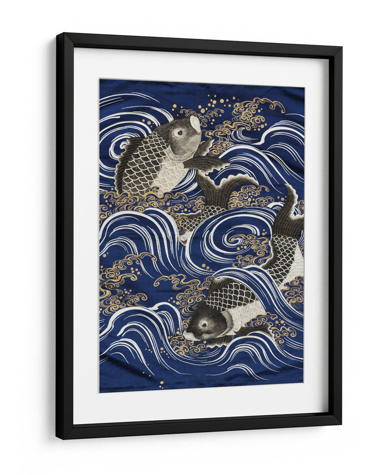 Carpa en olas durante el período Meiji - Unknown | Cuadro decorativo de Canvas Lab