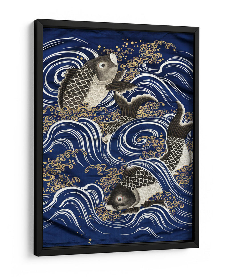 Carpa en olas durante el período Meiji - Unknown | Cuadro decorativo de Canvas Lab