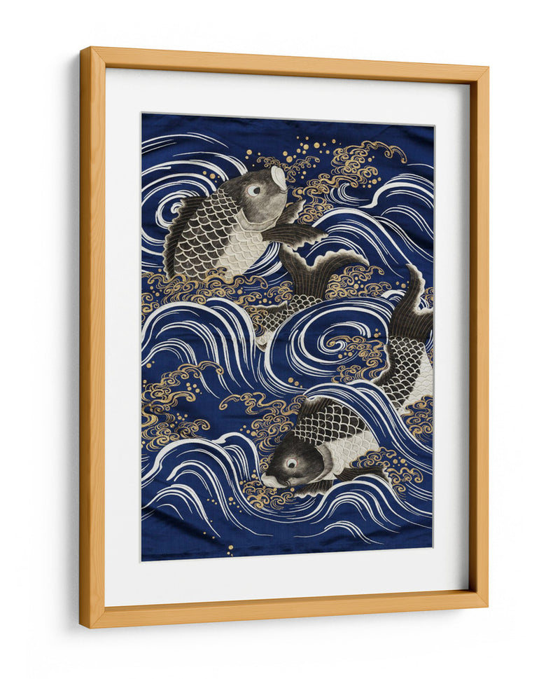 Carpa en olas durante el período Meiji - Unknown | Cuadro decorativo de Canvas Lab