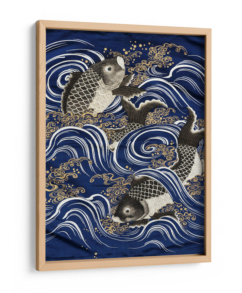 Carpa en olas durante el período Meiji - Unknown | Cuadro decorativo de Canvas Lab