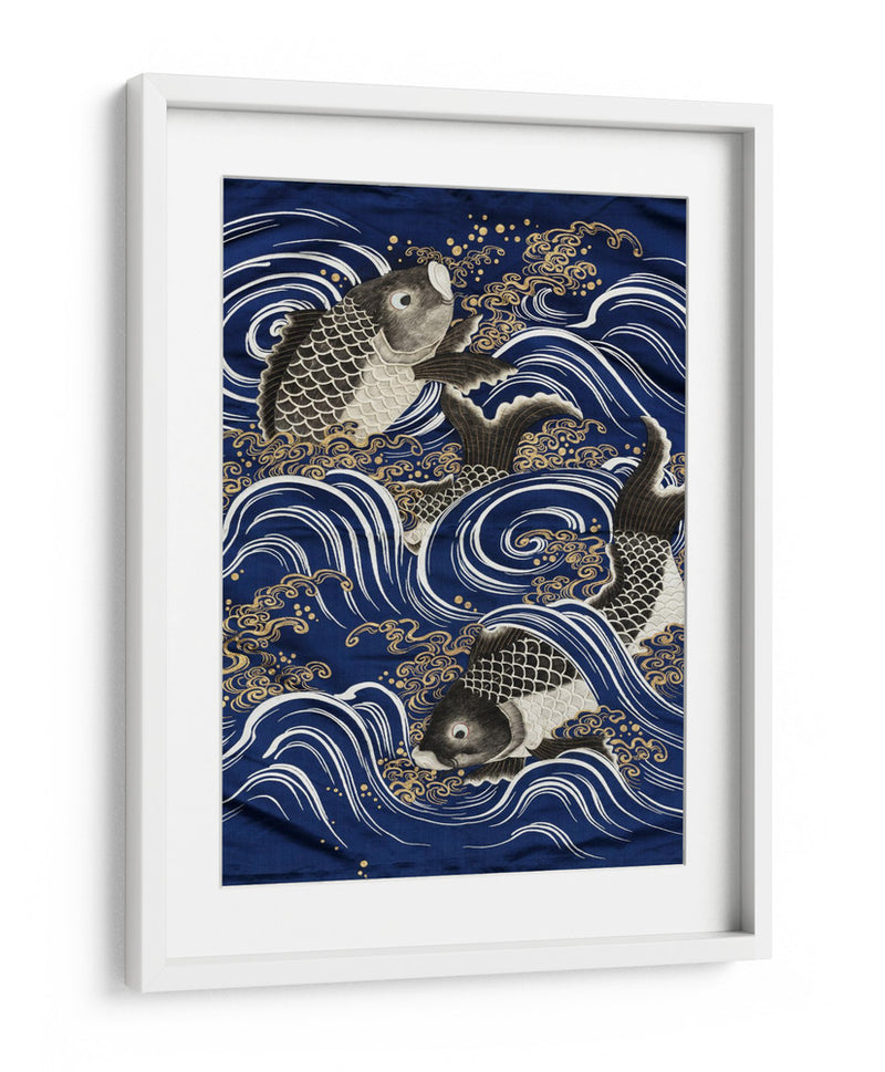 Carpa en olas durante el período Meiji - Unknown | Cuadro decorativo de Canvas Lab