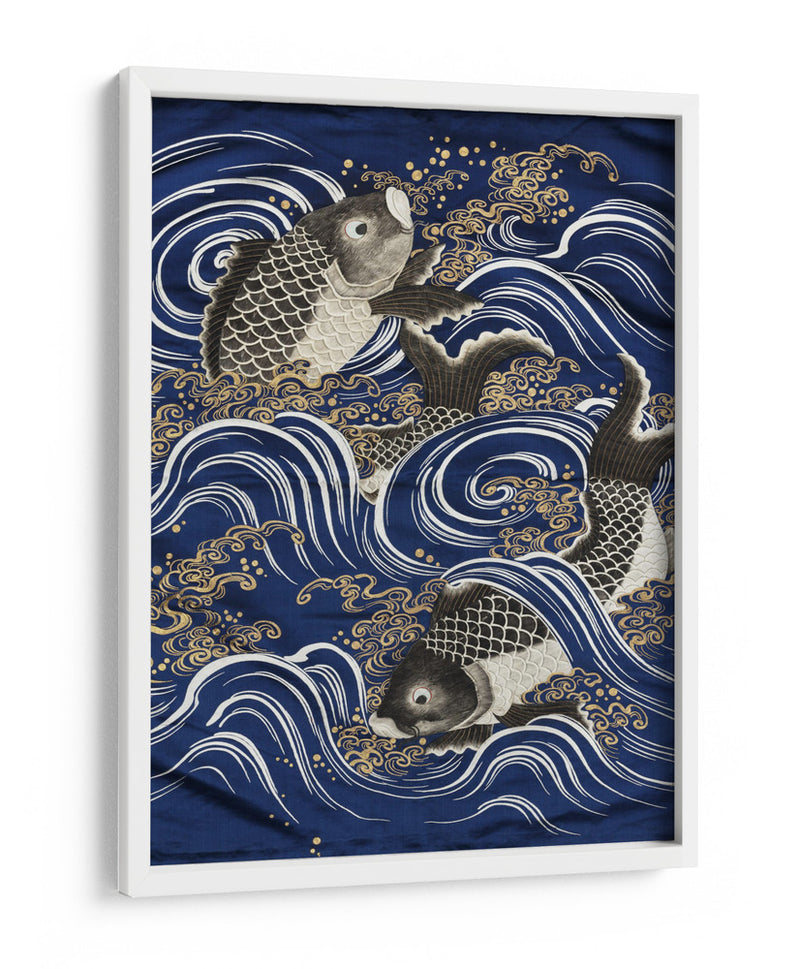 Carpa en olas durante el período Meiji - Unknown | Cuadro decorativo de Canvas Lab