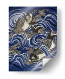 Carpa en olas durante el período Meiji - Unknown | Cuadro decorativo de Canvas Lab