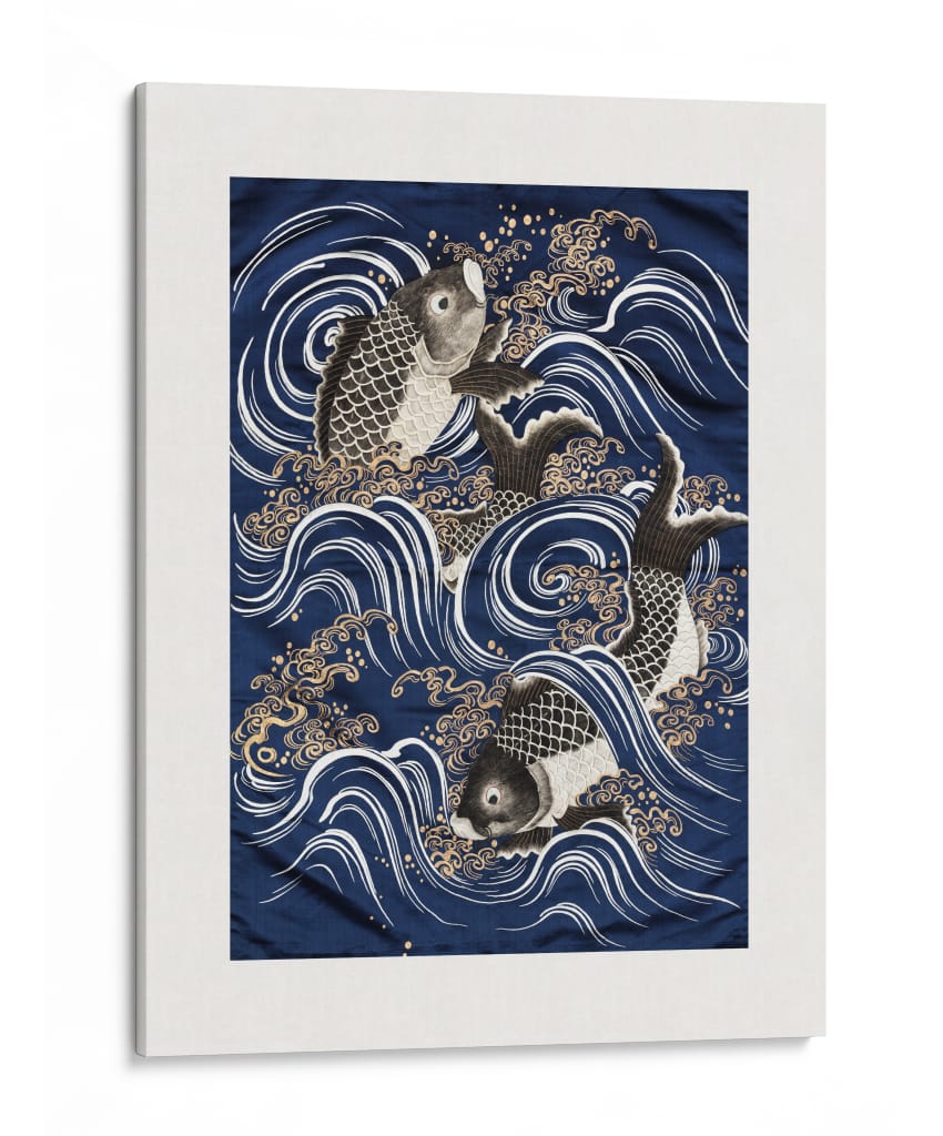 Carpa en olas durante el Período Meiji II - Unknown | Cuadro decorativo de Canvas Lab