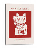 Maneki-Neko Gato Rojo - KsanaKalpa | Cuadro decorativo de Canvas Lab