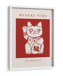 Maneki-Neko Gato Rojo - KsanaKalpa | Cuadro decorativo de Canvas Lab