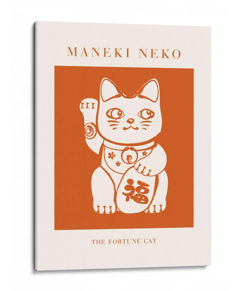 Maneki-neko Gato Naranja - KsanaKalpa | Cuadro decorativo de Canvas Lab