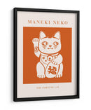 Maneki-neko Gato Naranja - KsanaKalpa | Cuadro decorativo de Canvas Lab