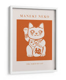 Maneki-neko Gato Naranja - KsanaKalpa | Cuadro decorativo de Canvas Lab