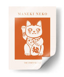 Maneki-neko Gato Naranja - KsanaKalpa | Cuadro decorativo de Canvas Lab