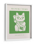 Maneki-neko Gato Verde - KsanaKalpa | Cuadro decorativo de Canvas Lab
