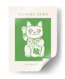 Maneki-neko Gato Verde - KsanaKalpa | Cuadro decorativo de Canvas Lab
