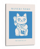 Maneki-neko Gato Azul - KsanaKalpa | Cuadro decorativo de Canvas Lab