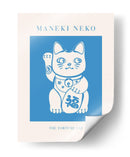 Maneki-neko Gato Azul - KsanaKalpa | Cuadro decorativo de Canvas Lab