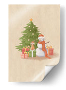 Muñeco de Nieve Y Gato - Xuan Thai | Cuadro decorativo de Canvas Lab