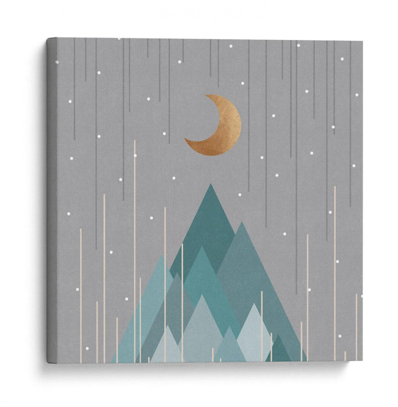 Luna a Montañas Verde Menta - Orara Studio | Cuadro decorativo de Canvas Lab
