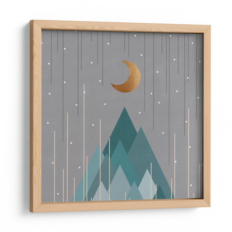 Luna a Montañas Verde Menta - Orara Studio | Cuadro decorativo de Canvas Lab