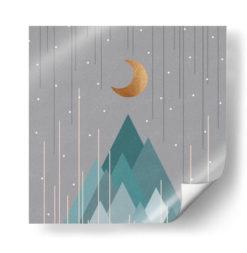 Luna a Montañas Verde Menta - Orara Studio | Cuadro decorativo de Canvas Lab