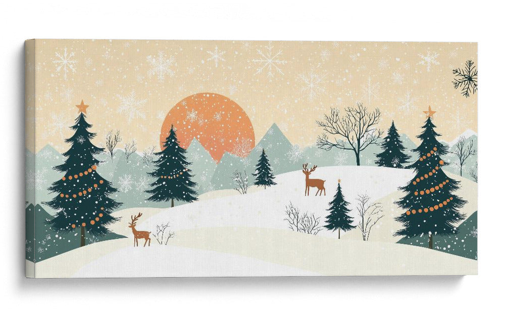 Pictufy Ilustración de Navidad Paisaje - Fluidys | Cuadro decorativo de Canvas Lab