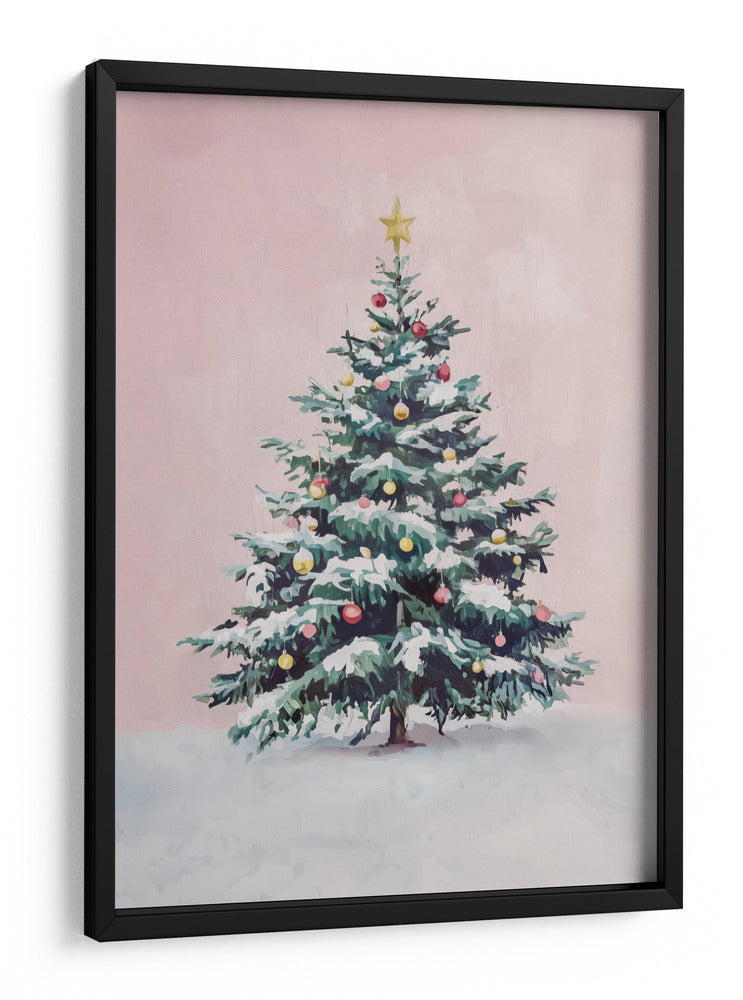 Árbol de Navidad Cubierto de Nieve con Adornos - Melloi Art Prints | Cuadro decorativo de Canvas Lab