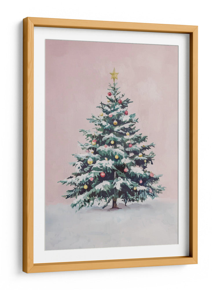 Árbol de Navidad Cubierto de Nieve con Adornos - Melloi Art Prints | Cuadro decorativo de Canvas Lab