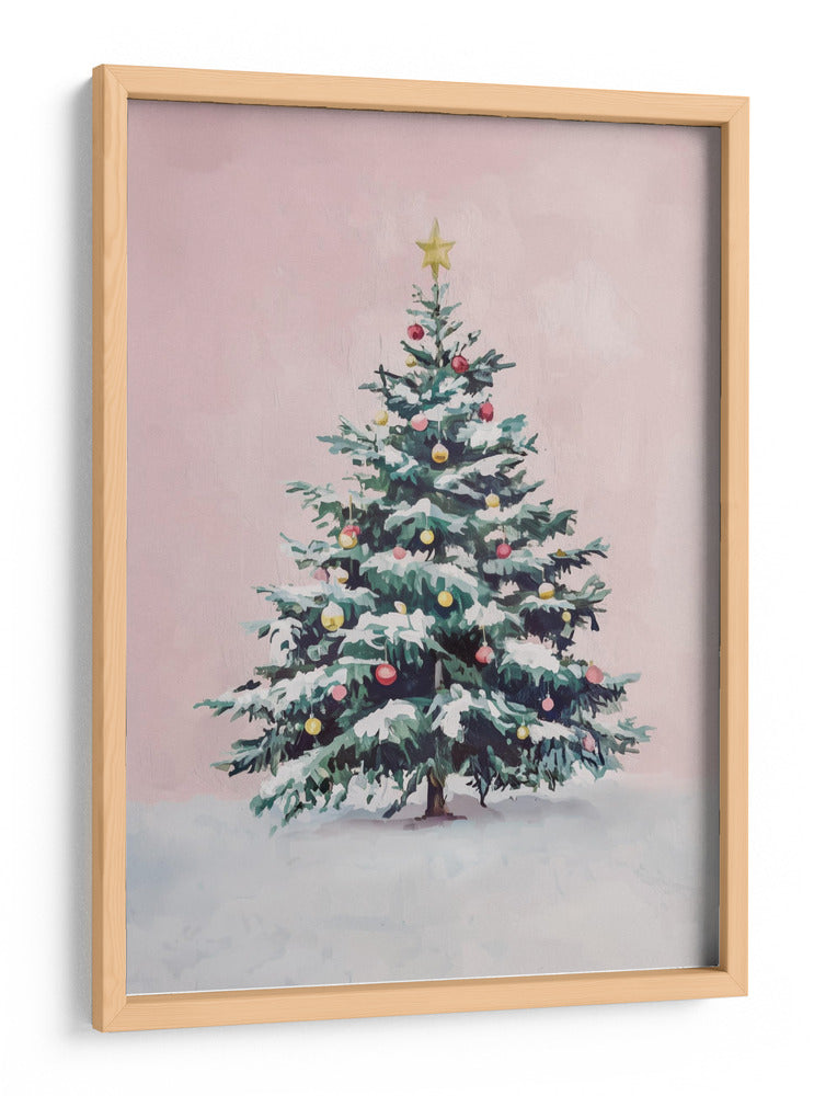 Árbol de Navidad Cubierto de Nieve con Adornos - Melloi Art Prints | Cuadro decorativo de Canvas Lab