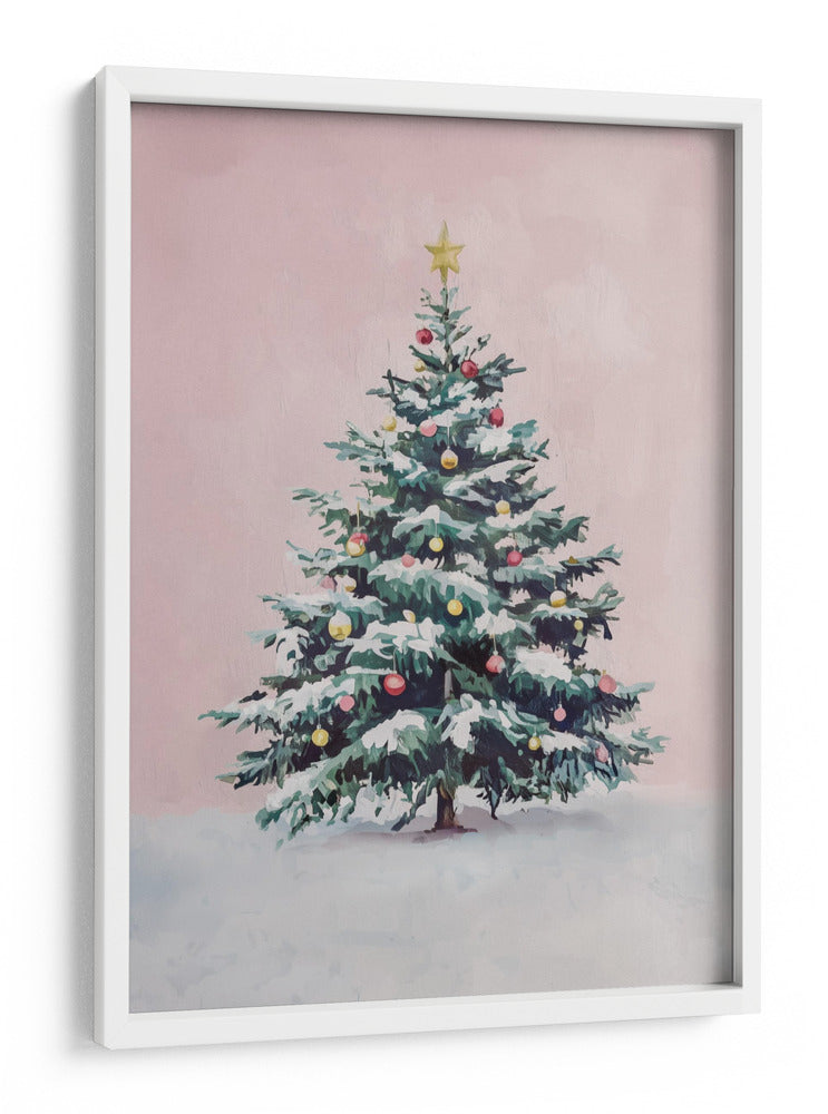 Árbol de Navidad Cubierto de Nieve con Adornos - Melloi Art Prints | Cuadro decorativo de Canvas Lab