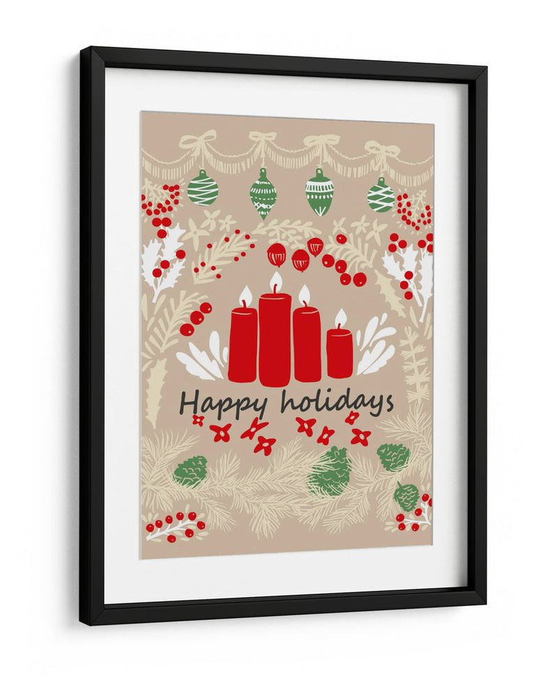 felices fiestas - ilustración de arte popular - Annick | Cuadro decorativo de Canvas Lab