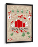 felices fiestas - ilustración de arte popular - Annick | Cuadro decorativo de Canvas Lab