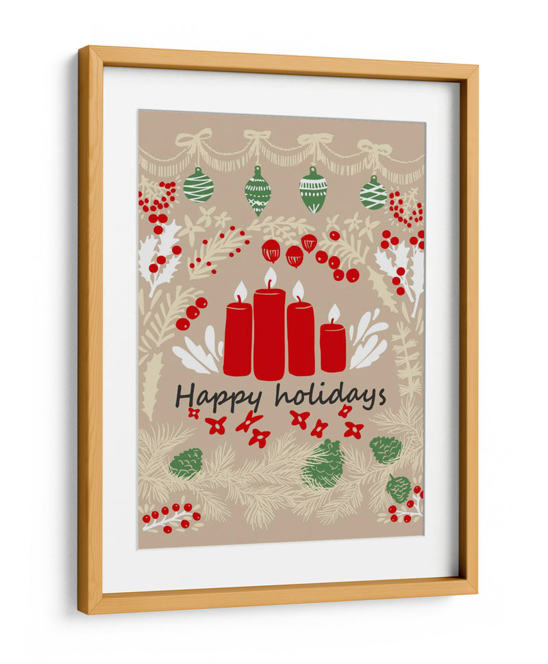 felices fiestas - ilustración de arte popular - Annick | Cuadro decorativo de Canvas Lab