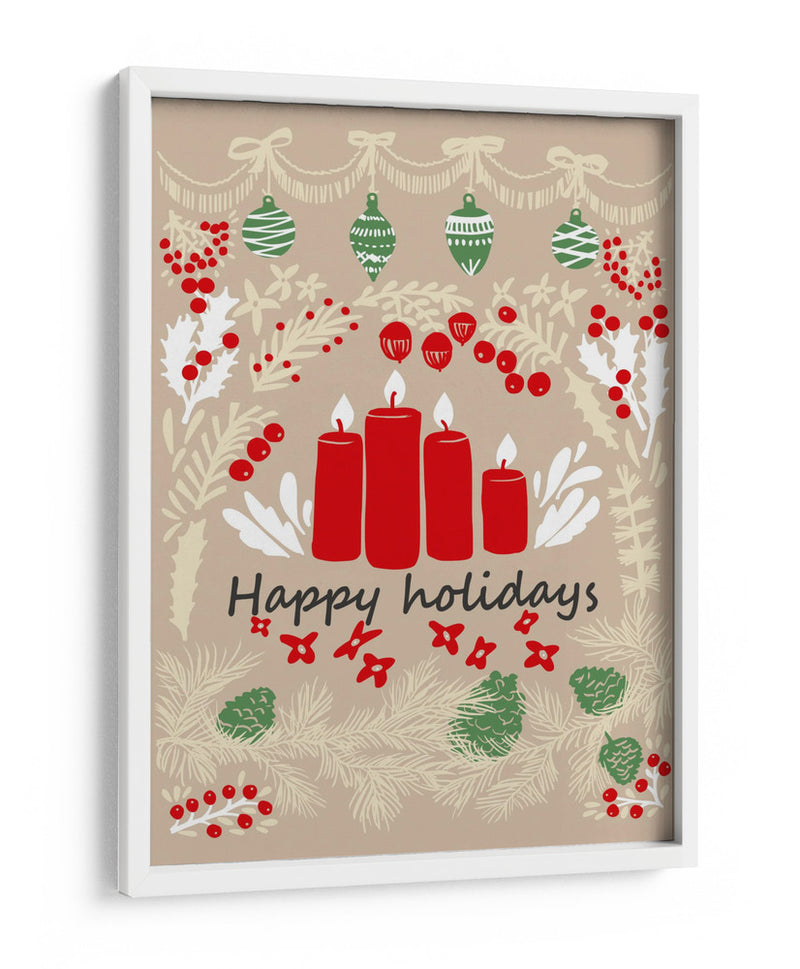 felices fiestas - ilustración de arte popular - Annick | Cuadro decorativo de Canvas Lab