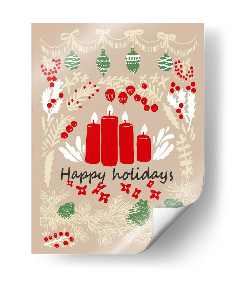 felices fiestas - ilustración de arte popular - Annick | Cuadro decorativo de Canvas Lab