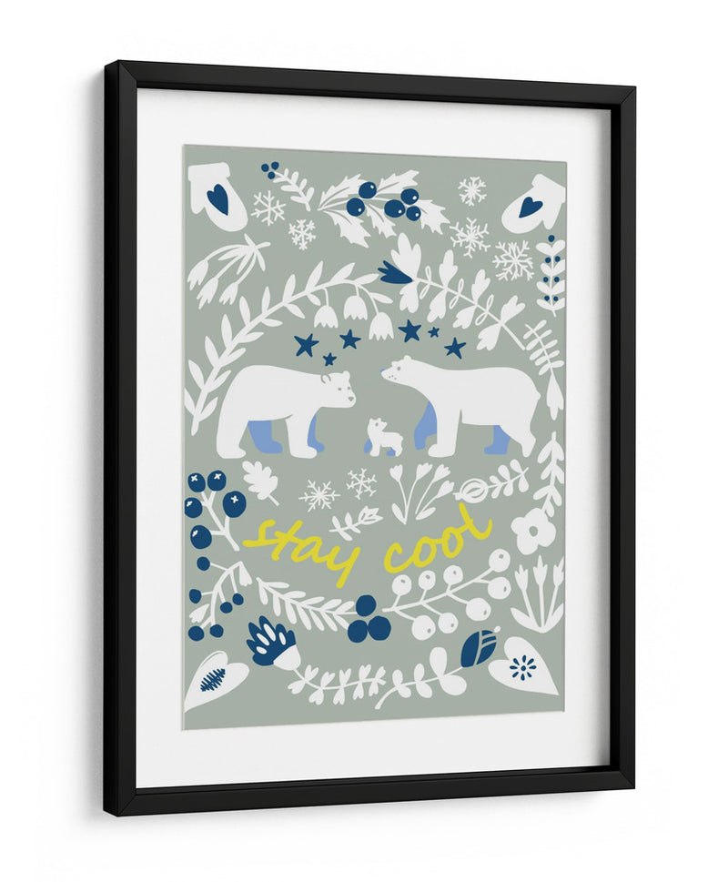 Arte popular, oso polar stay cool - Annick | Cuadro decorativo de Canvas Lab