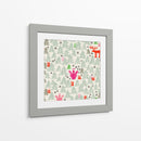 Patrón de ángel y renos de invierno de Navidad - Annick | Cuadro decorativo de Canvas Lab