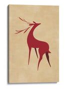 Ciervo retro estilizado rojo/marrón claro - Rosana Laiz Blursbyai | Cuadro decorativo de Canvas Lab