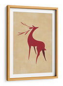 Ciervo retro estilizado rojo/marrón claro - Rosana Laiz Blursbyai | Cuadro decorativo de Canvas Lab