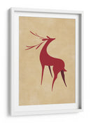 Ciervo retro estilizado rojo/marrón claro - Rosana Laiz Blursbyai | Cuadro decorativo de Canvas Lab