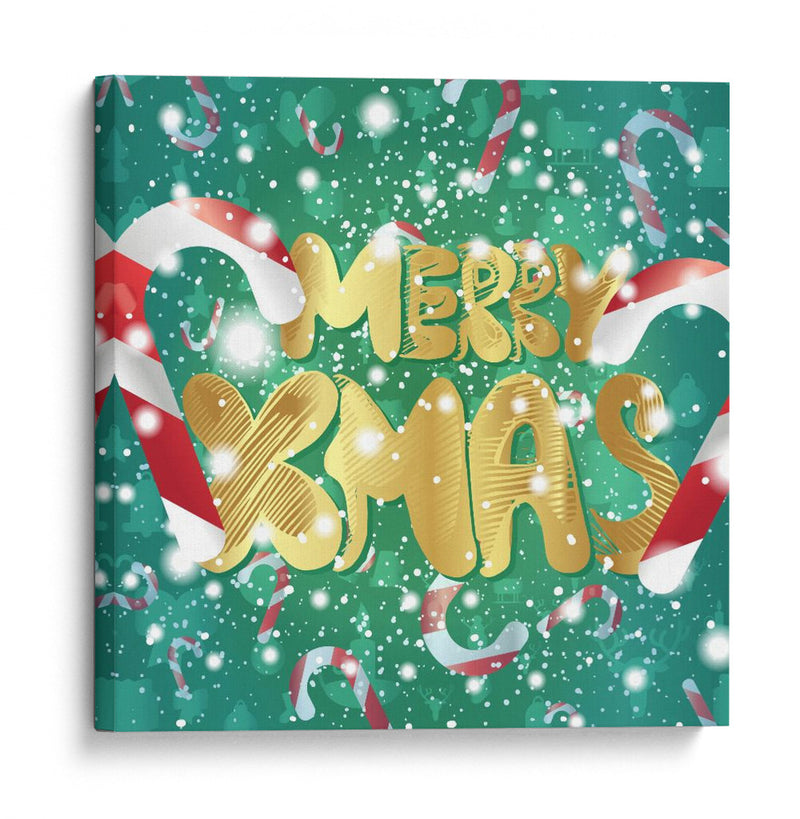 Feliz Navidad Lettering - Marika Barsrsind | Cuadro decorativo de Canvas Lab