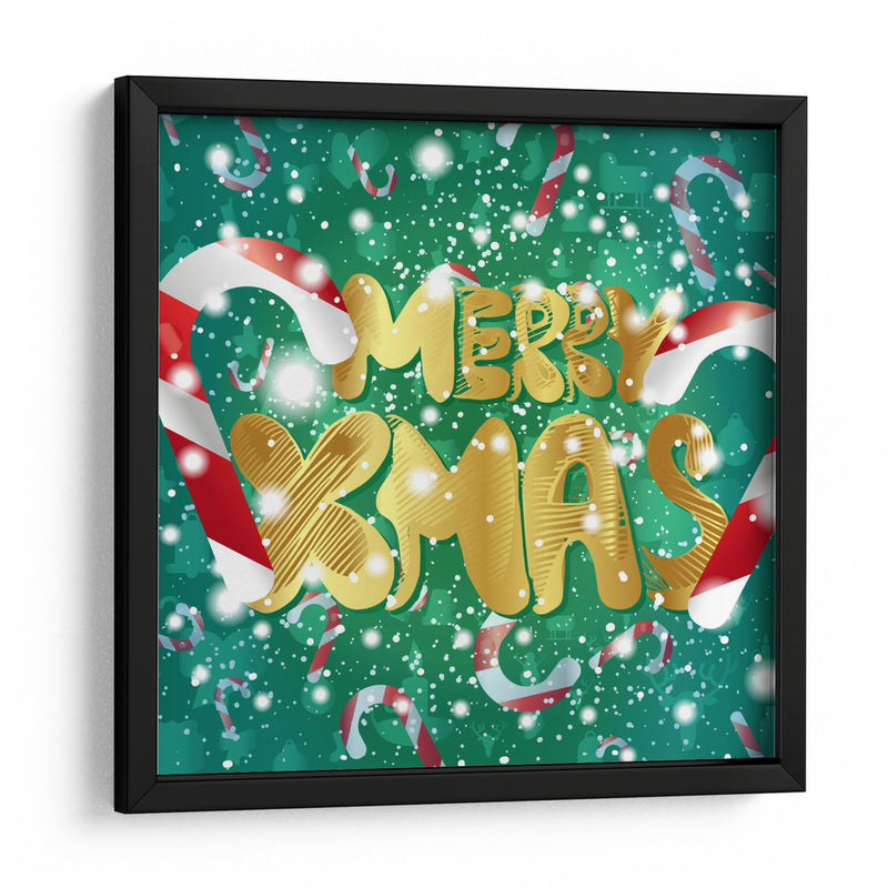 Feliz Navidad Lettering - Marika Barsrsind | Cuadro decorativo de Canvas Lab
