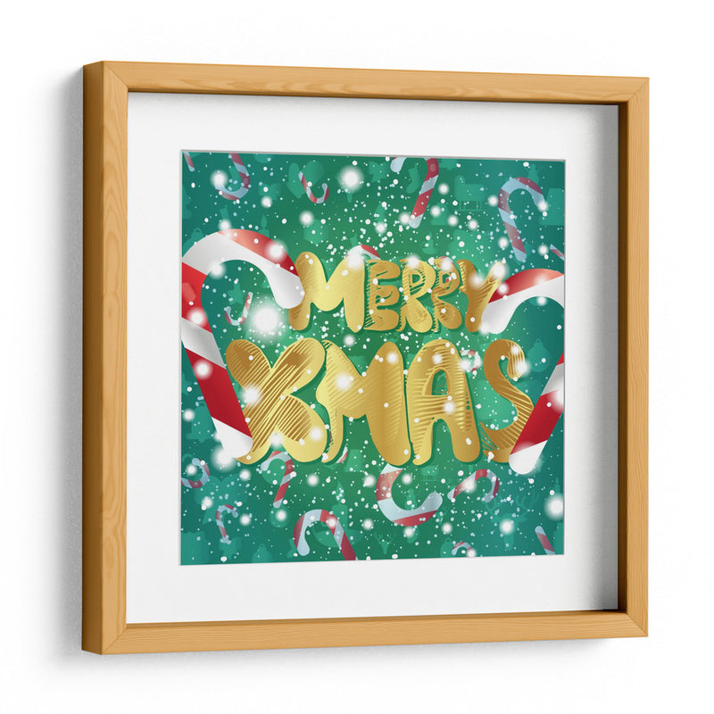 Feliz Navidad Lettering - Marika Barsrsind | Cuadro decorativo de Canvas Lab