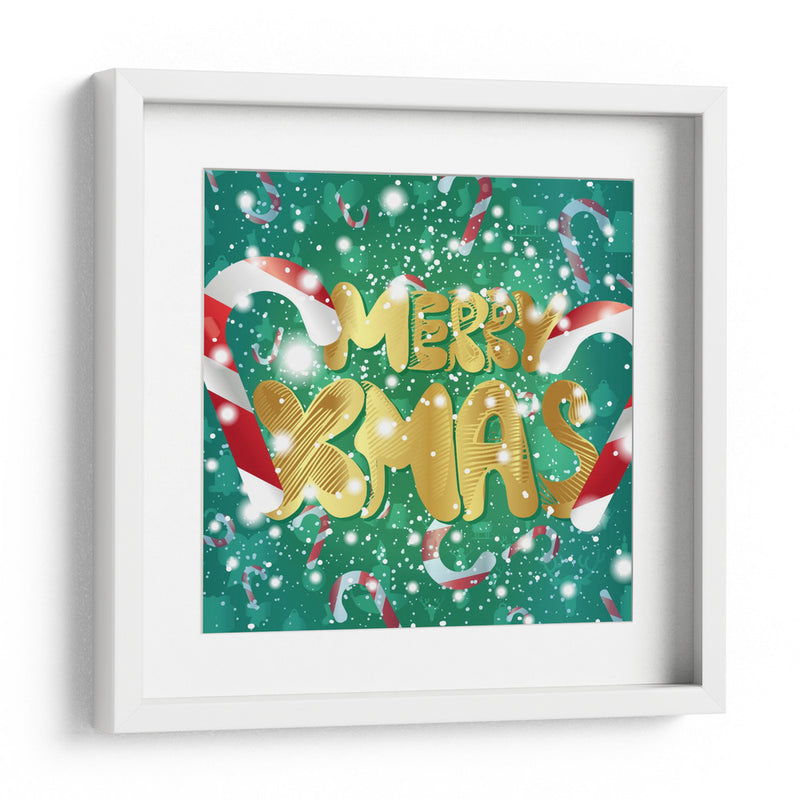 Feliz Navidad Lettering - Marika Barsrsind | Cuadro decorativo de Canvas Lab