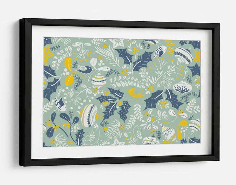 Maravilloso patrón de menta de alegría navideña ditsy - Annick | Cuadro decorativo de Canvas Lab