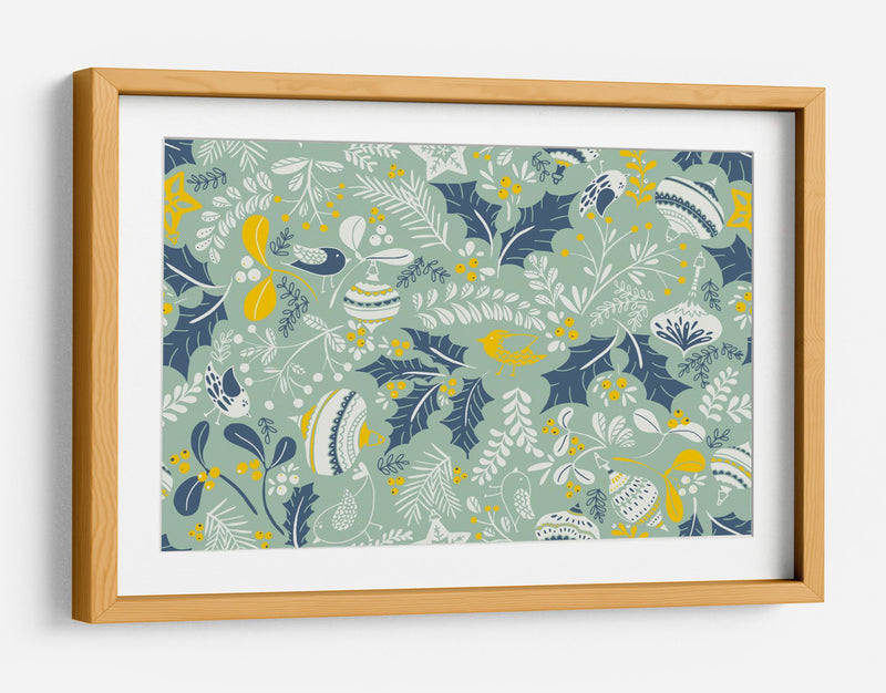 Maravilloso patrón de menta de alegría navideña ditsy - Annick | Cuadro decorativo de Canvas Lab